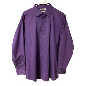 Murano Men's Slim Fit Purple Dress Shirt 16.5 / 34 EUC